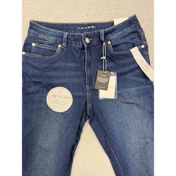 Tahari Kelly Jeans Womens 10 Blue Matoury Wash Mid Rise Skinny Stretch Denim - Picture 2 of 15